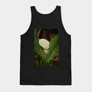 Calla Lily White Spotted Leaves Tank Top